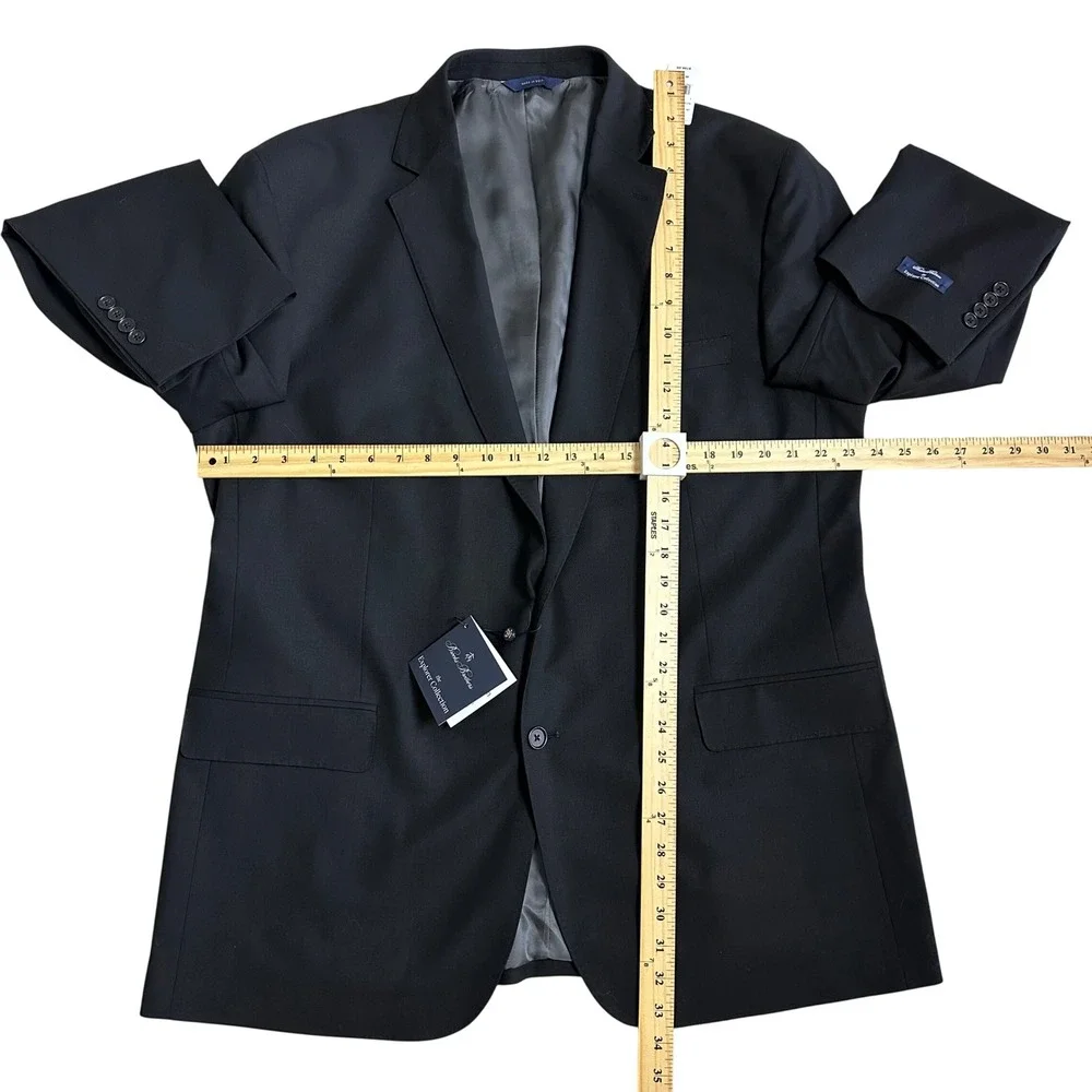 Brooks Brothers Explorer Collection Black Merino‎ Wool Suit Jacket 48 L NEW $789